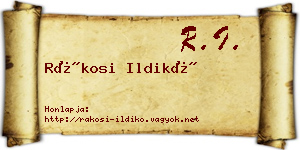 Rákosi Ildikó névjegykártya